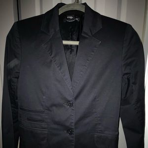 Kenneth Cole Black cotton and spandex blazer.
